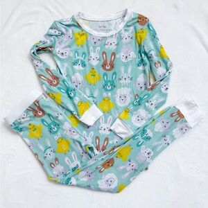 Little Sleepies Aqua Pastel Parade Bamboo Two Piece Pajama Set 5/6